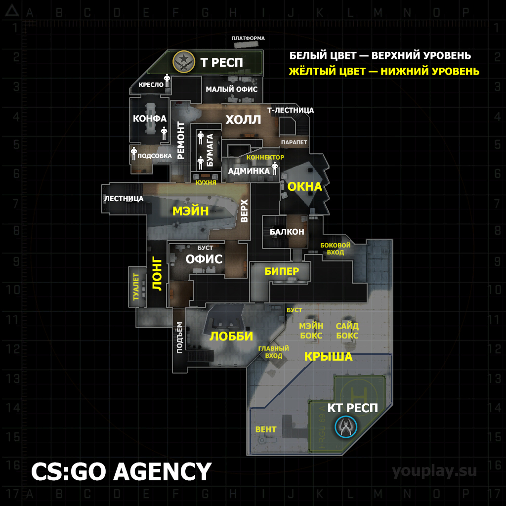 Название позиций на карте Agency в CS:GO